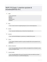 NUR 210 Exam 1 practice quizzes & Answers(RATED A+)