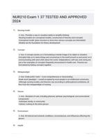 NUR210 Exam 1 37 TESTED AND APPROVED 2024