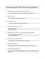 - Final Exam 2024 with 100% correct answers