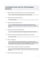 Investigator Exam Quiz for 2024 Updated Solutions