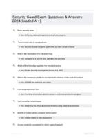 Security Guard Exam Questions & Answers 2024(Graded A +).