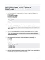 Diving Final EXAM WITH COMPLETE SOLUTIONS