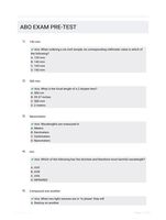 ABO EXAM PRE-TEST