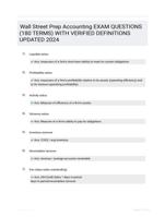 Wall Street Prep Accounting EXAM QUESTIONS (180 TERMS) WITH VERIFIED DEFINITIONS UPDATED 2024