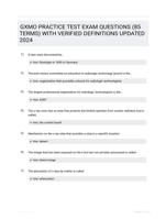GXMO PRACTICE TEST EXAM QUESTIONS (85 TERMS) WITH VERIFIED DEFINITIONS UPDATED 2024
