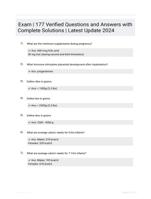 Exam | 177 Verified Questions and Answers with Complete Solutions | Latest Update 2024