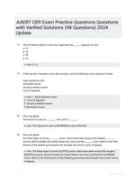 AAERT CER Exam Practice Questions Questions with Verified Solutions (98 Questions) 2024 Update