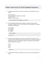 FINAL Exam Quiz for 2024 Updated Solutions