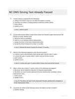 NC DMV Driving Test Already Passed