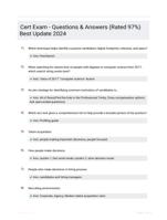 Cert Exam - Questions & Answers (Rated 97%) Best Update 2024