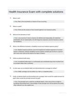 Health Insurance Exam with complete solutions