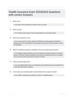 Health Insurance Exam 2024|2024 Questions with correct Answers