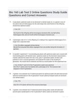 Bio 160 Lab Test 2 Online Questions Study Guide Questions and Correct Answers