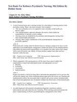 Test Bank For Keltners Psychiatric Nursing, 9th Edition By Debbie Steele