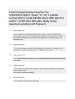 Final Comprehensive Head-to-Toe COMPREHENSIVE HEAD TO TOE IHUMAN LAURA WOOD CASE STUDY REAL ONE WEEK 9 LATEST 23RD JULY UPDATE Study Guide Questions and Correct Answers