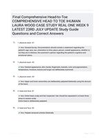 Final Comprehensive Head-to-Toe COMPREHENSIVE HEAD TO TOE IHUMAN LAURA WOOD CASE STUDY REAL ONE WEEK 9 LATEST 23RD JULY UPDATE Study Guide Questions and Correct Answers