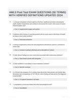 AMLS Post Test EXAM QUESTIONS (50 TERMS) WITH VERIFIED DEFINITIONS UPDATED 2024