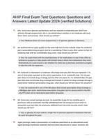AHIP Final Exam Test Questions Questions and Answers Latest Update 2024 (verified Solutions)