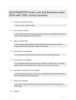 BIOCHEMISTRY Exam Law and Business  exam 2024 with 100% correct answers