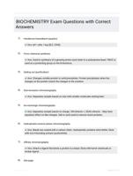 BIOCHEMISTRY Exam Questions with Correct Answers