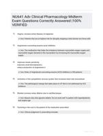 NU641 Adv Clinical Pharmacology Midterm Exam Questions Correctly  Answered |100% VERIFIED
