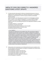 ABFM ITE 2020 200 CORRECTLY ANSWERED QUESTIONS LATEST UPDATE