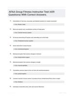 AFAA Group Fitness Instructor Test |439 Questions| With Correct Answers.
