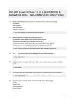 BIO 201 Exam 3 Chap 10 pt 2 QUESTIONS &  ANSWERS 2024 100% COMPLETE  SOLUTIONS