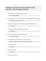 therapy mcq Exam Actual Questions and Answers with complete solution