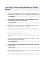 Philosophy Midterm Review Questions Already Passed