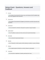 Notary Exam - Questions, Answers and Feedback