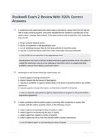 Rockwell Exam 2 Review With 100% Correct Answers