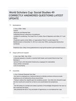 World Scholars Cup: Social Studies 49 CORRECTLY ANSWERED QUESTIONS LATEST UPDATE