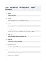 FINC Test #1 |60 Questions| With Correct Answers.