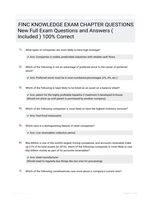 FINC KNOWLEDGE EXAM CHAPTER QUESTIONS New Full Exam Questions and Answers ( Included ) 100% Correct