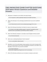 FINC KNOWLEDGE EXAM CHAPTER QUESTIONS 2024 latest Version Questions and Detailed Answers