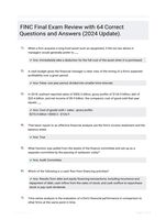 FINC Final Exam Review with 64 Correct Questions and Answers (2024 Update).