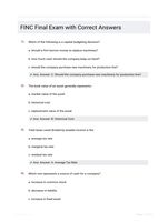 FINC Final Exam with Correct Answers
