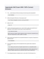 Appraisals SAE Exam-Walden  University 2024 EXAM WITH VERIIED  ANSWERS