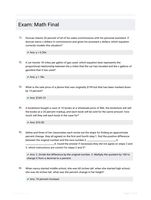 Exam: Math Final