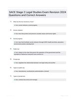 SACE Stage 2 Legal Studies Exam Revision 2024 Questions and Correct Answers