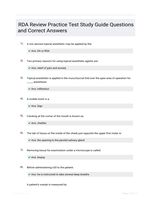RDA Review Practice Test Study Guide Questions and Correct Answers