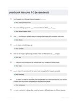 yearbook lessons 1-3 (exam test)