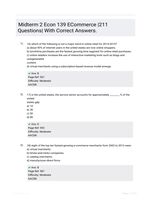 Midterm 2 Econ 139 ECommerce |211 Questions| With Correct Answers.
