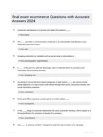 final exam ecommerce Questions with Accurate  Answers 2024