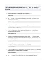 final exam ecommerce - BIO171 MICROBIO FULL EXAM