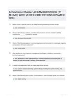 Ecommerce Chapter 4 EXAM QUESTIONS (51 TERMS) WITH VERIFIED DEFINITIONS UPDATED 2024