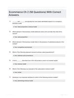 Ecommerce Ch 2 |58 Questions| With Correct Answers.