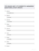5TH GRADE UNIT 4 73 CORRECTLY ANSWERED QUESTIONS LATEST UPDATE