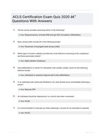 ACLS Certification Exam Quiz 2020 - Questions With Answers